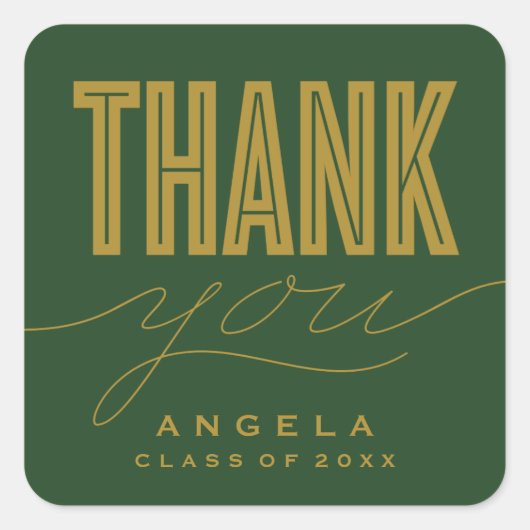 単はっきりしたにモダン感謝GRAD FAVORステッカー スクエアシール (正面)