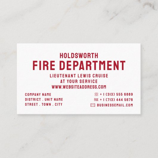 単はっきりしたに、消防士 名刺 (正面)