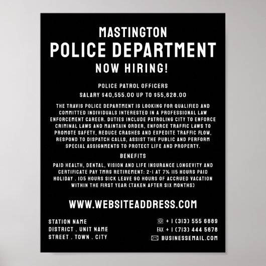 単はっきりしたに、警察官法の採用 ポスター (正面)