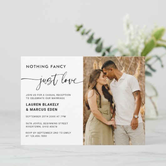 単エレガントにファンシー写真の駆け落ち 招待状 (スタンド正面)