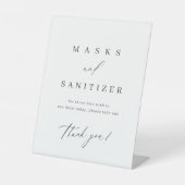 単エレガントにモダンのマスクとサニタイザー 台座サイン (正面)