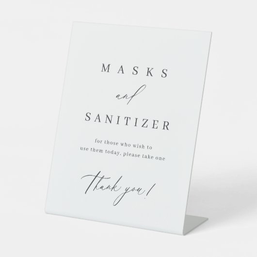単エレガントにモダンのマスクとサニタイザー 台座サイン (正面)