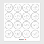 単エレガントにモノグラモダンム結婚の透明 シール (シート)