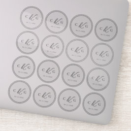 単エレガントにモノグラモダンム結婚の透明 シール