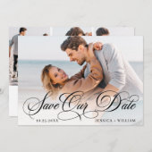 単エレガントに写結婚真の写真 セーブザデート (正面/裏面)