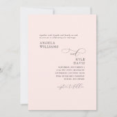 単エレガントに赤面いいえ親結婚の 招待状 (正面)