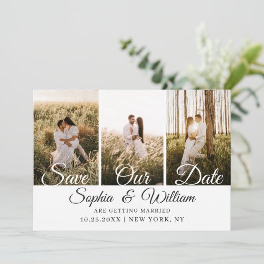 単エレガントに3枚の写結婚真 セーブザデート (スタンド正面)