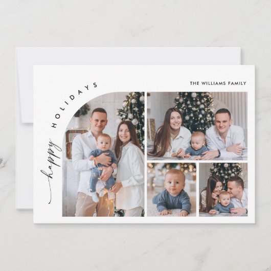 単エレガントに6スタイリッシュ写真クリスマスグリーティング シーズンカード (正面)