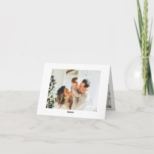 単エレガントに6スタイリッシュ写真クリスマスグリーティング シーズンカード (裏面)