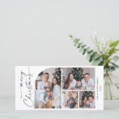 単エレガントに7写真スタイリッシュクリスマスグリーティング シーズンカード (スタンド正面)