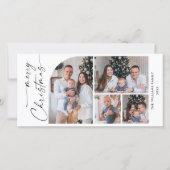 単エレガントに7写真スタイリッシュクリスマスグリーティング シーズンカード (正面)