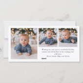 単エレガントに7写真スタイリッシュクリスマスグリーティング シーズンカード (裏面)