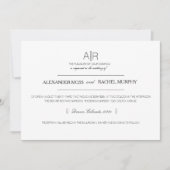 単エレガントに |モダンカスタムイニシャル 招待状 (正面)