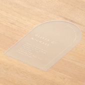 単エレガントタイポグラフィモダンアー結婚チ アクリル招待状 (レイダウン)