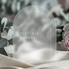 単エレガントタイポグラフィモダンアー結婚チ アクリル招待状