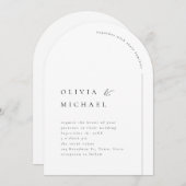 単エレガントタイポグラフィモダンアー結婚チ 招待状 (正面/裏面)