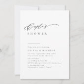 単エレガントタイポグラフィモダンカップルのシャワー 招待状 (正面)