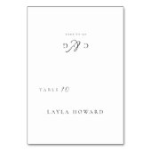 単エレガントタイポグラフィモダン座席表 テーブルナンバー (正面)