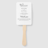 単エレガントタイポグラフィモダン結婚式 プログラム ハンドファン (正面)