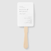 単エレガントタイポグラフィモダン結婚式 プログラムH ハンドファン (正面)