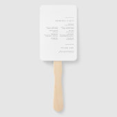 単エレガントタイポグラフィモダン結婚式 プログラムH ハンドファン (裏面)