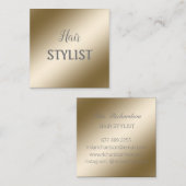 単エレガントモダンに～の金属金ゴールド名刺 スクエア名刺 (正面/裏面)
