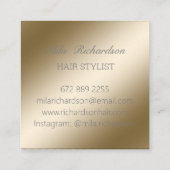 単エレガントモダンに～の金属金ゴールド名刺 スクエア名刺 (裏面)