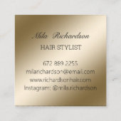 単エレガントモダンに～の金属金ゴールド名刺 スクエア名刺 (裏面)