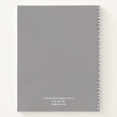 単エレガントモダン灰灰色パーソナライズされた ノートブック (裏面)