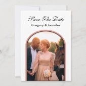 単エレガントモダン結婚に写真 セーブザデート (正面)