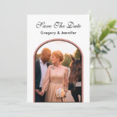 単エレガントモダン結婚に写真 セーブザデート (スタンド正面)