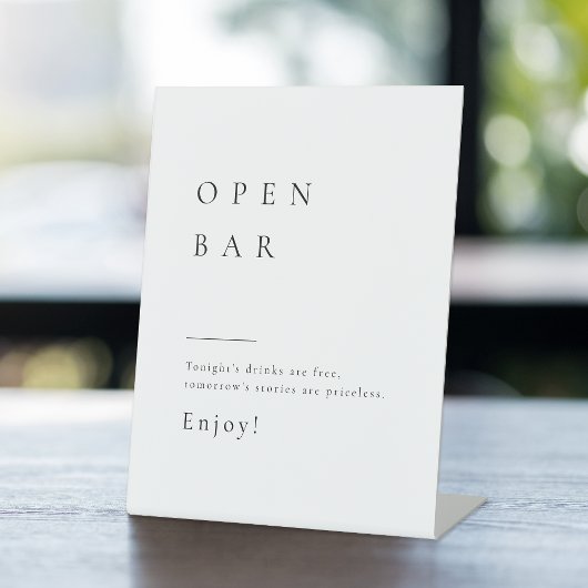 単エレガントモダン結婚開バー 台座サイン