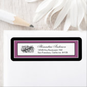 単エレガント差出人住所ラベル(黒/紫) ラベル (インサイチュ)