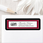 単エレガント差出人住所ラベル（黒/赤） ラベル (インサイチュ)