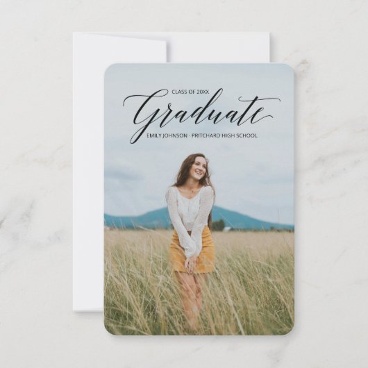 単エレガント書卒業発表 案内状 (正面)