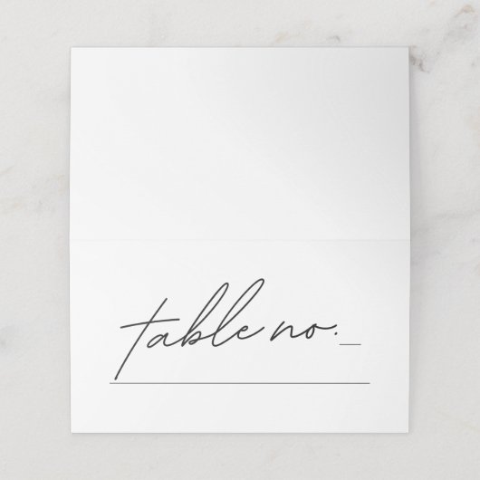 単エレガント白黒のテー結婚ブルの場所 プレイスカード (外部開封)