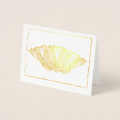 単エレガント金ゴールドまたは銀フローラオーナメント 箔カード (正面)