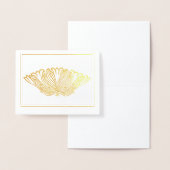 単エレガント金ゴールドまたは銀フローラオーナメント 箔カード (ディスプレー)