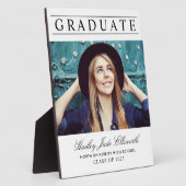 単エレガント院白写真卒業 フォトプラーク (側面)