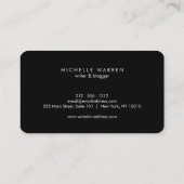 単エレガント黒 名刺 (裏面)