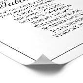 単エレガント16台の結婚座席表 ポスター (角)