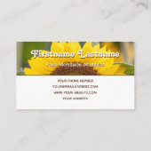 単グラム黄色ひまわり花屋エレガント三角形 名刺 (裏面)