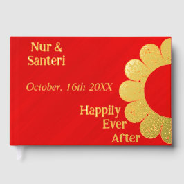 単パーソナライズされたに赤エレガントいグラマー ゲストブック