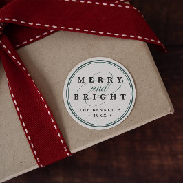 単メリーに |パーソナライズされた休日 ラウンドシール