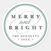 単メリーに |パーソナライズされた休日 ラウンドシール (正面)