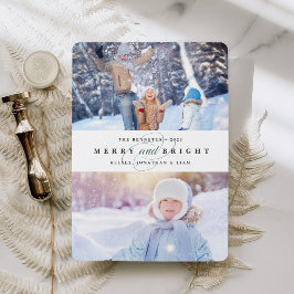 単メリーに | 2枚の写真のホリデーカード シーズンカード