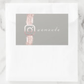 単モダンなるメイクアップグレーホワイトインスタバラ 長方形シール (バッグ)