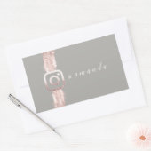 単モダンなるメイクアップグレーホワイトインスタバラ 長方形シール (封筒)