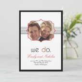 単モダンに発結婚表 案内状 (スタンド正面)