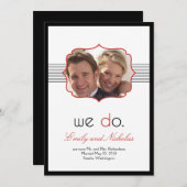 単モダンに発結婚表 案内状 (正面/裏面)